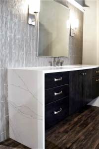 Waterfall Quartz Countertop Bathroom Classic Stone